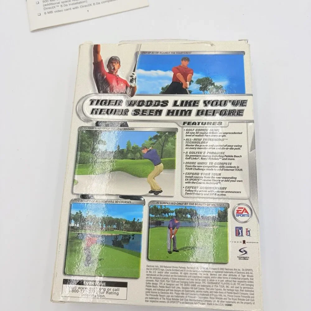 EA SPORTS TIGER WOODS PGA TOUR 2002 PC CD-ROM Complete Big Box Game